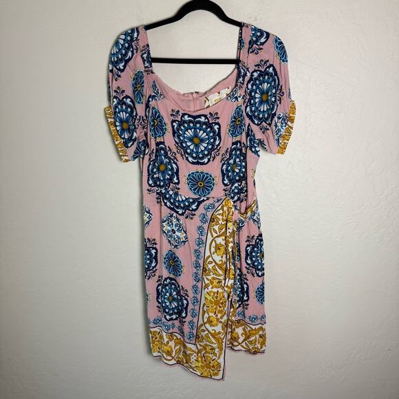 Maeve Anthropologie Pink Resort Wrap Dress Size 12 - Picture 2 of 16